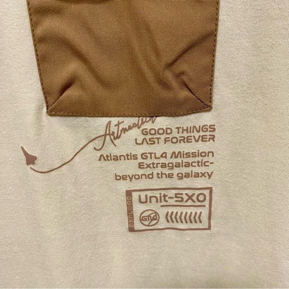 GTL4 Good Things Last Forever Sz S T Shirt Beige & Tan NWT Atlantis Mis… - Picture 5 of 5